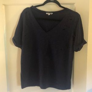 honey punch navy t shirt distressed